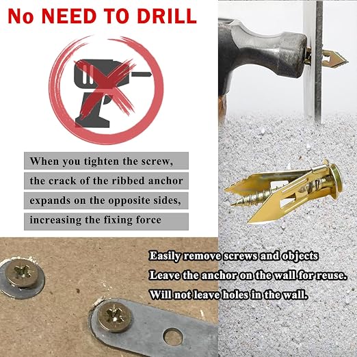 160PCS Self Drilling Drywall Anchors and Screws Kit, 0.47x1.18Inch Sheetrock - Image 6