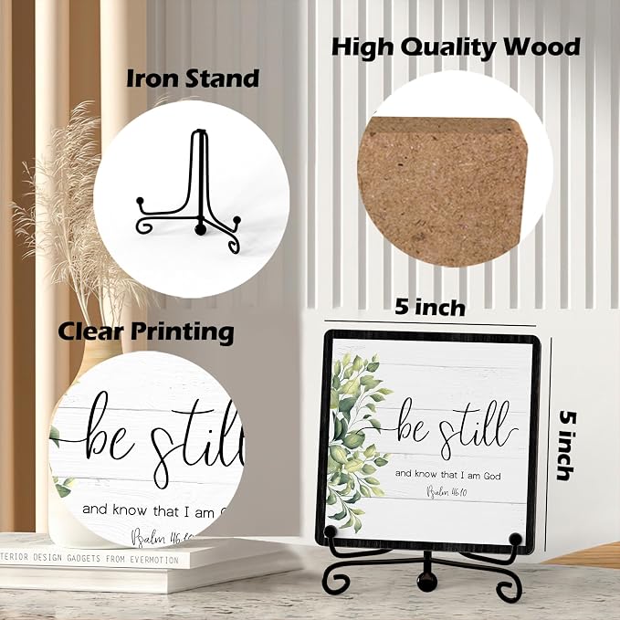 Home Decor, Farmhouse Be Still And Know That I Am God Shelf Decor - Image 2
