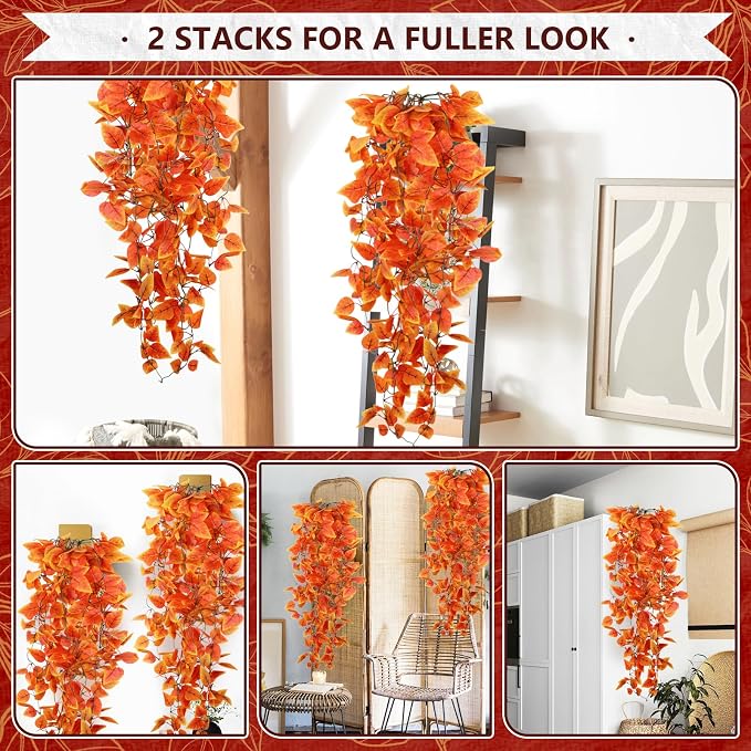 2-Pack Fake Hanging Plants, Faux Hanging Plant Artificial Greenery - Image 4