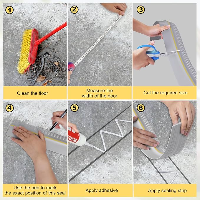 DGSL 16FT Garage Door Threshold Seal Strip, Waterproof Rubber | Universal - Image 7