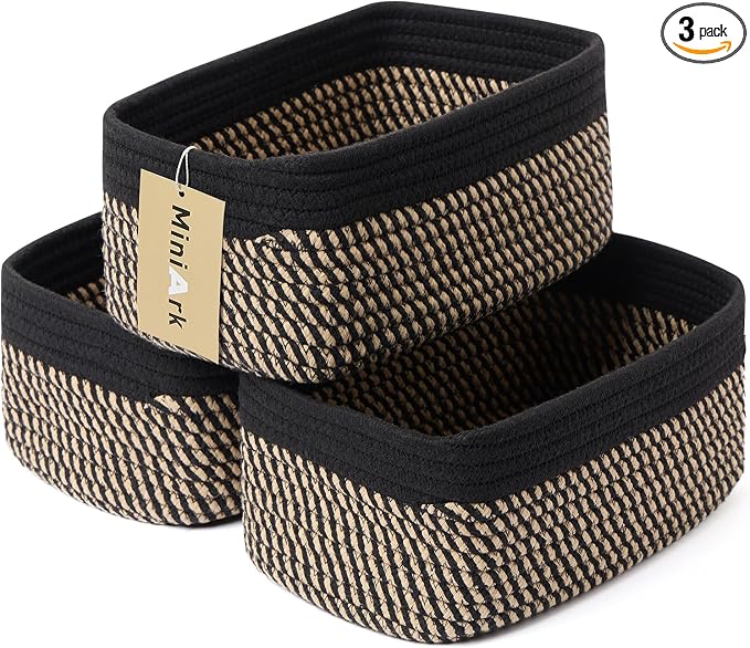 MiniArk Small Storage Baskets for Organizing | Closet Organizer Bins | Shelf by MiniArkStorageBasketsHome
