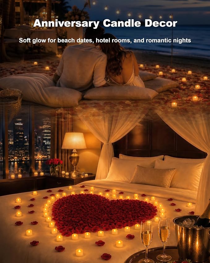 Homemory 100-Pack Flameless Tea Lights Candles Battery Operated, 200+ Hours | - Image 6