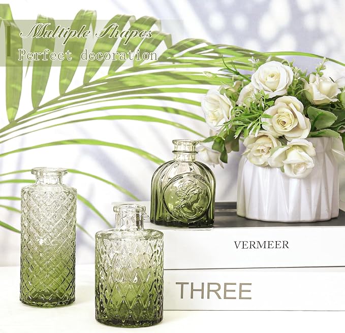 Set of 12 Glass Bud Vase Set, Small Vintage Clear Flower Vase Centerpieces - Image 5