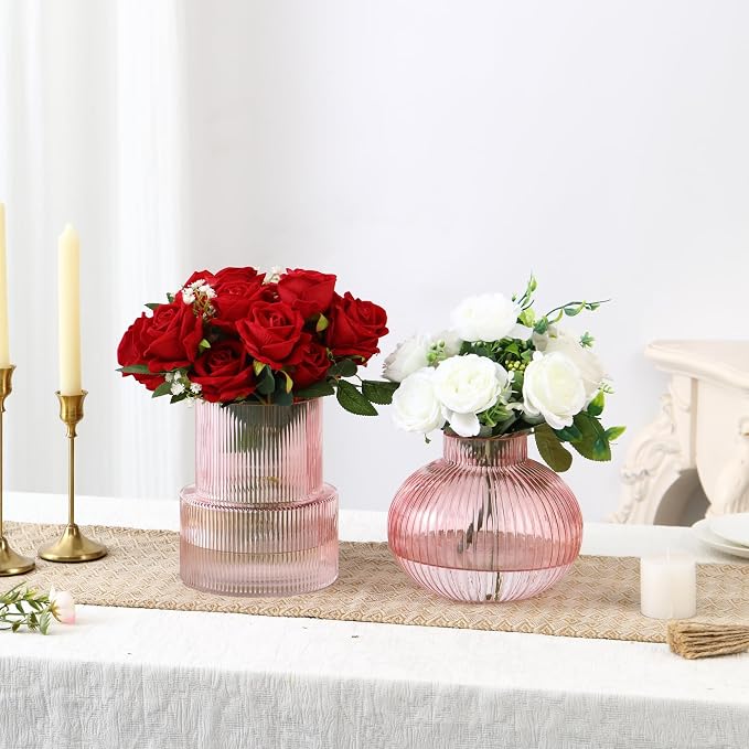 Ribbed Glass Vases, Modern Vase - Image 2