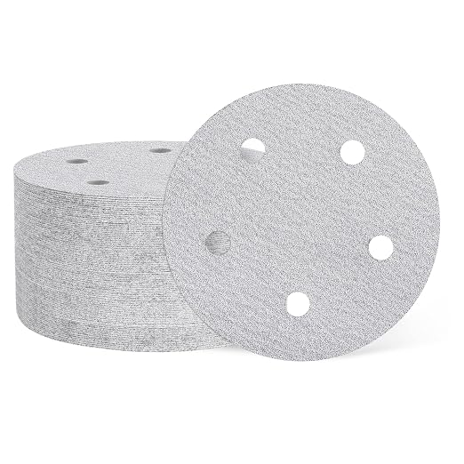 HARFINGTON 50 Pcs 5 Inch Sanding Disc 5 Hole 80 Grit White Aluminum Oxide | by HARFINGTON
