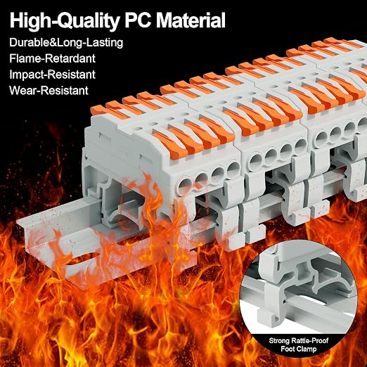 5Pcs DIN Terminal Blocks, 4 Conductor Splicing Connectors | 4 Conductor Compact - Image 4
