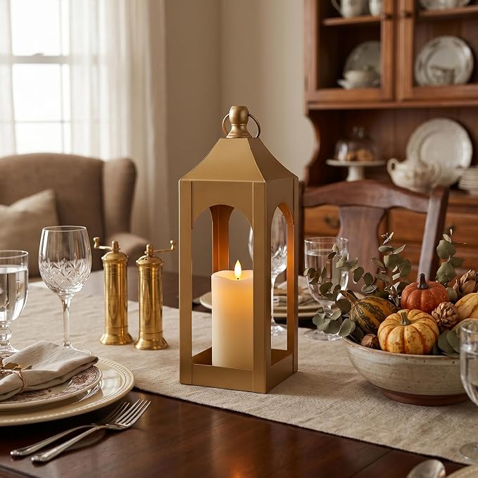 Modern Farmhouse Lantern Decor Metal Decorative Hanging Candle Lanterns | Ideal - Image 9