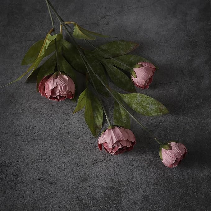 12 Pcs 27" Faux Silk Peony Artificial Flowers Stems - Image 3