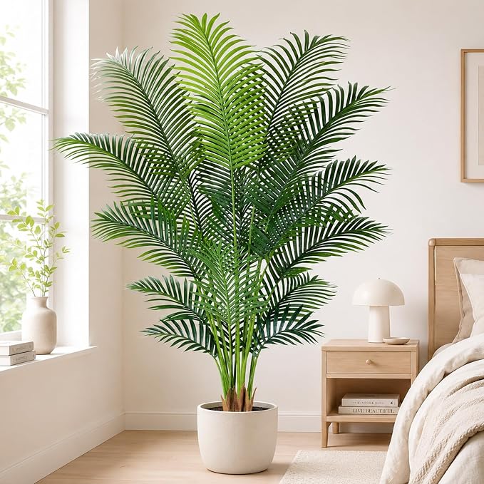 Artificial Palm Tree 6.2ft Tall Fake Palm Tree Indoor Decor - Image 2