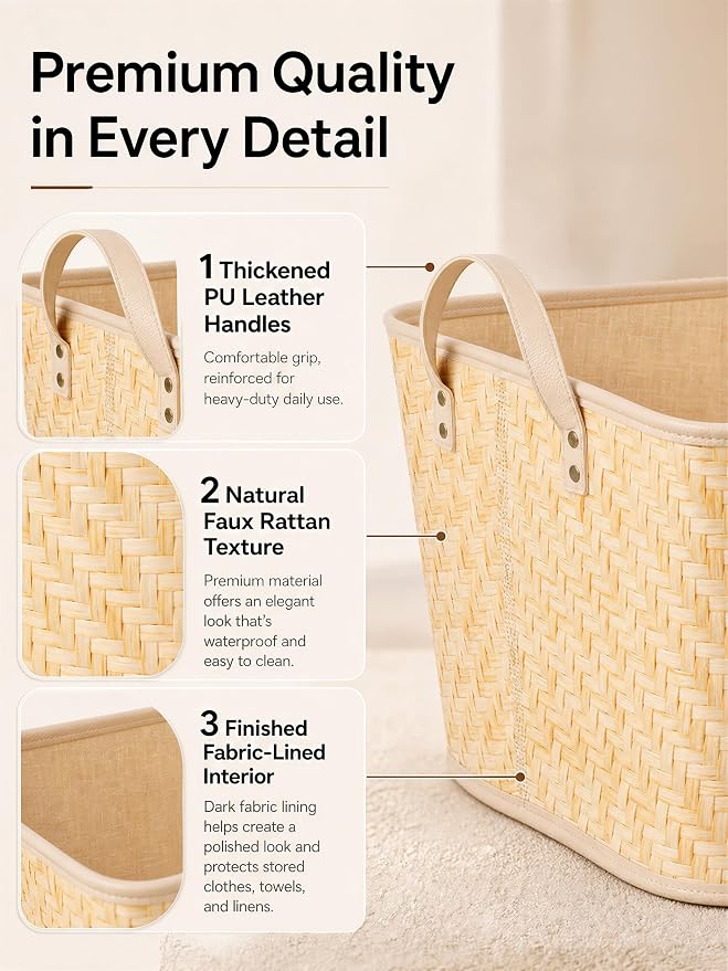 BROWNLILY Oversized Storage Baskets Laundry Hampers - Image 2