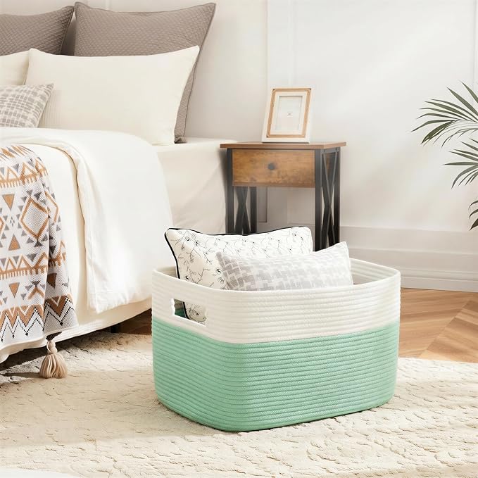 Artfeel Blanket Basket, Rectangle Woven Baskets - Image 2