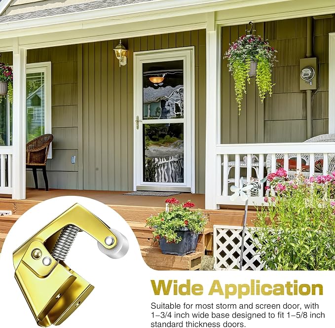 Dreyoo 2 Pack Screen and Storm Door Catch, 1-3/4 x 1-5/8 in, Zinc Plated - Image 2