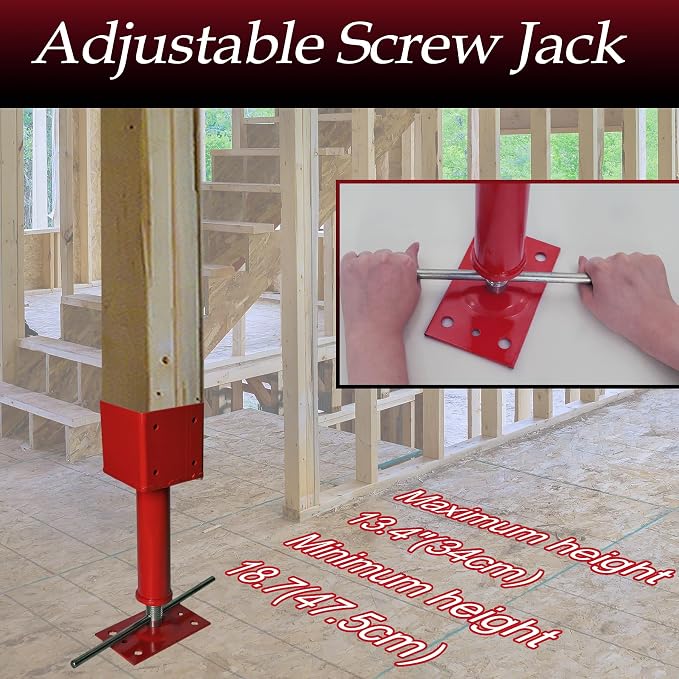 4x4 Screw Jacks, Adjustable Jack Post House Jacks - Image 5