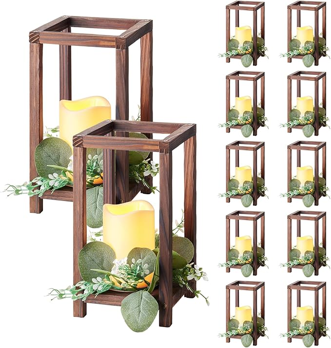 VEVOR 12 Set/36 Pcs Wooden Wedding Lantern Centerpiece, Includes 12 Wooden by VEVOR