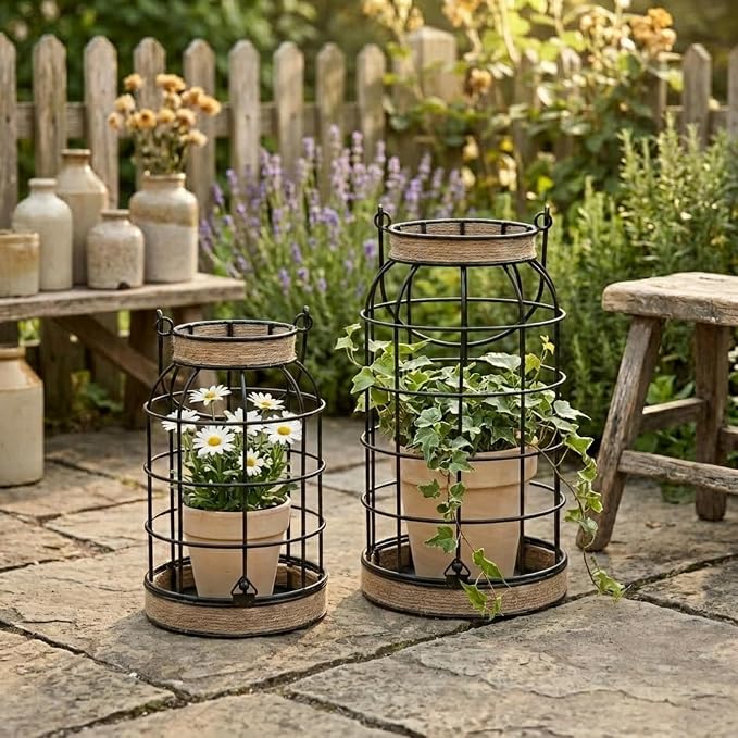 Rustic Farmhouse Candle Lantern, patio and tabletop decor - Image 7