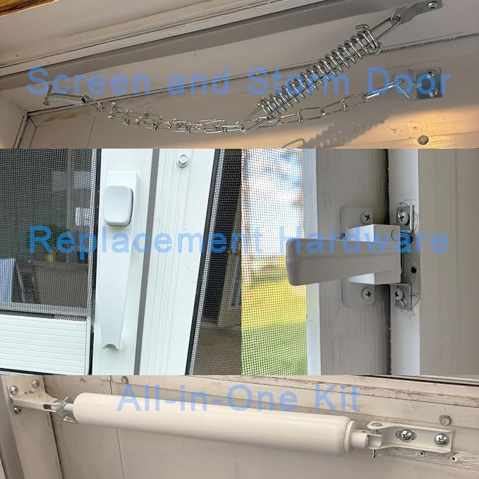 Pneumatic Door Closer Kit for Screen and Storm Doors, Includes Push Button - Image 2