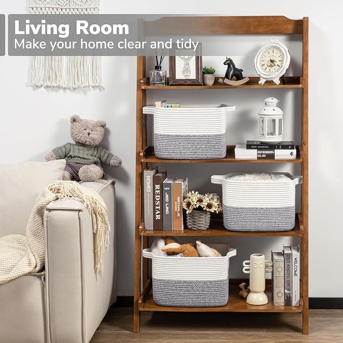 Goodpick Woven Storage Basket for Shelves, Cotton Rope Baskets for Toys - Image 2