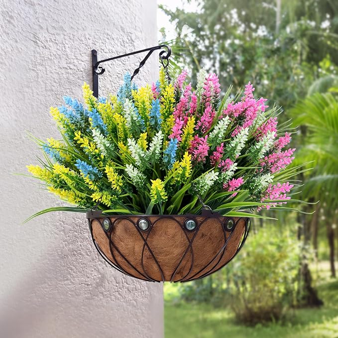 Geegoods 24 Bundles Artificial Lavender Flowers Outdoor, Mix 4 Colors | UV - Image 5