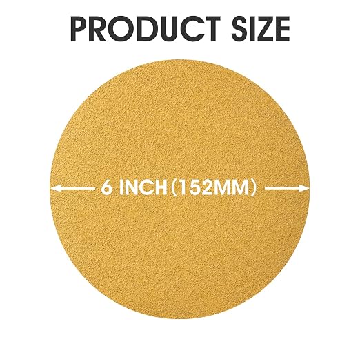 200 PCS 6 Inch Gold PSA Sanding Discs 80 Grit Self Adhesive Sticky-Back - Image 3