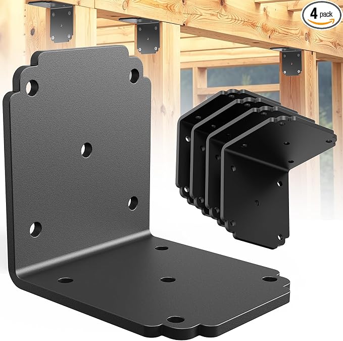 4 PCS 4x4x3.5 L Right Angle Bracket, Heavy Duty Corner Brace | by Unknown