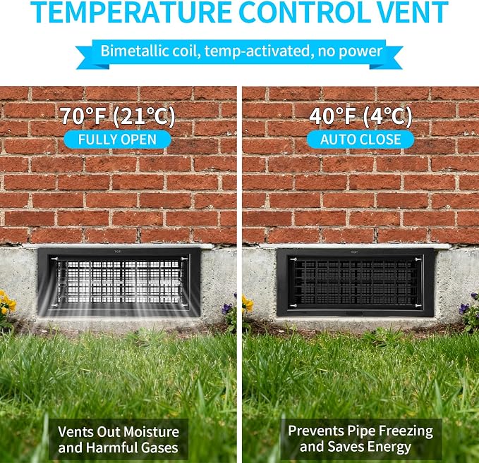 Crawl Space Foundation Vent Cover Automatic 8x16 Inch - Image 5