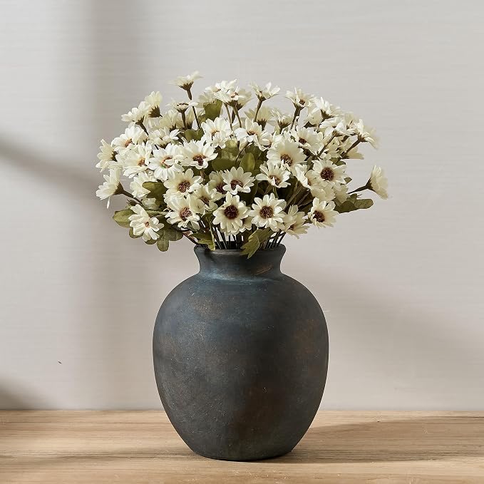 SIDUCAL Ceramic Decorative Flower Vase | 7.48 Inch Pottery Rustic Farmhouse - Image 3