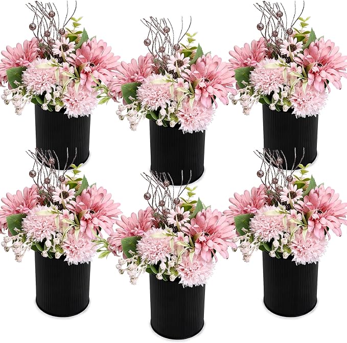 Dusty Pink & Rose Gold Flowers Table Centerpieces by DIYDOFUN