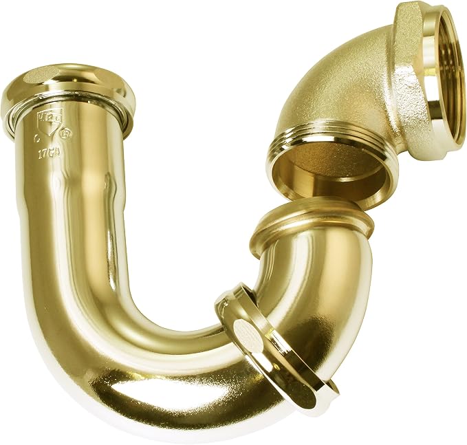 Westbrass A402LA-01 1-1/2" Brass LA Code P-Trap, Polished Brass by Westbrass