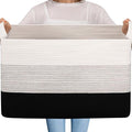 OIAHOMY Extra Large Blanket Basket, 95L Cotton Rope Woven Laundry Basket by MasterofSpaceOptimization