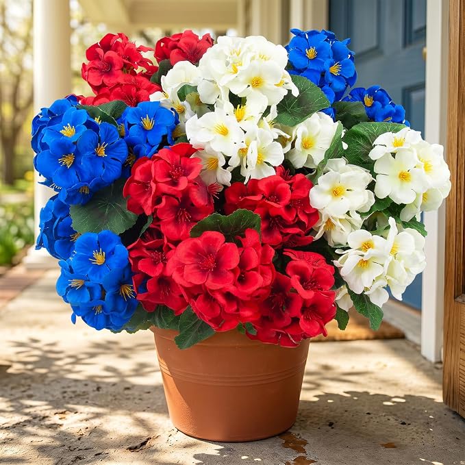 Hananona 12 Pcs Artificial Geranium Flowers - Image 8