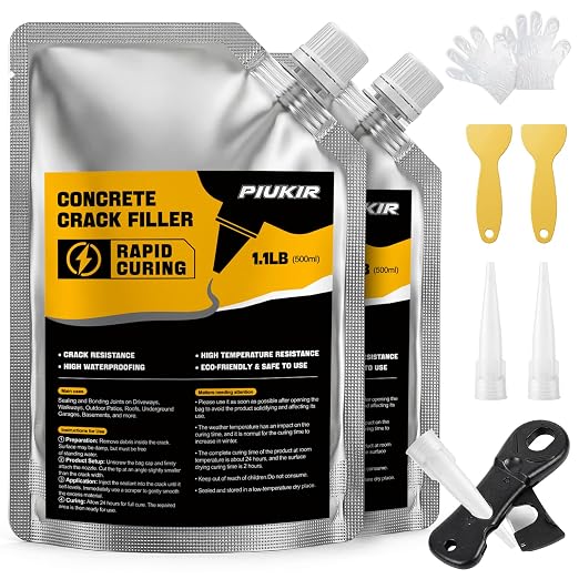 Concrete Crack Filler 2-Pack Oil-Based Self-Leveling Concrete Sealant Gray | by PiuKir