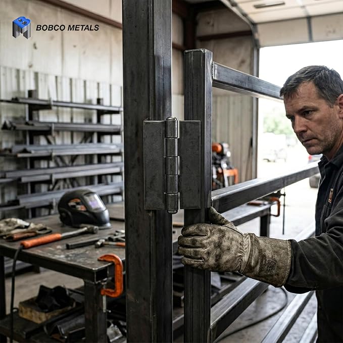 Heavy Duty Gate Hinges 4" x 4", 2 Pairs Weldable Hinges | 5/32" Thick Steel - Image 9