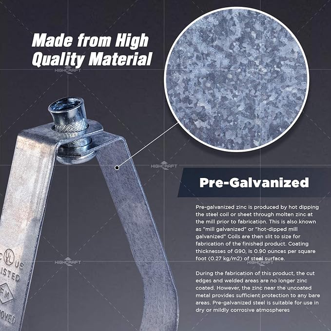 HIGHCRAFT ITSO-HQ04 Swivel Loop Pipe Hanger, Pre-Galvanized Steel, 4 in - Image 6
