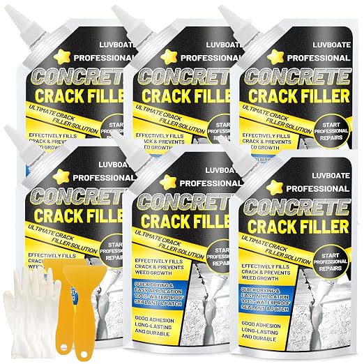 Concrete Crack Filler, 9LB Waterproof Self Leveling Cement Crack Filler | Slab by LUVBOATE