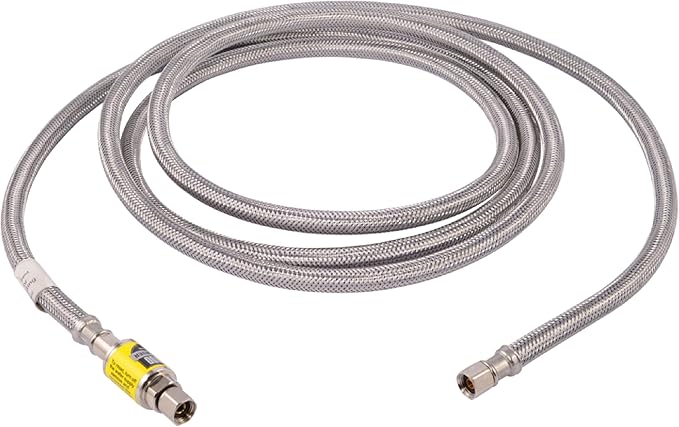 Eastman Ice Maker Connector, 1/4 Inch Compression, Flood Defender Auto Shutoff by Eastman