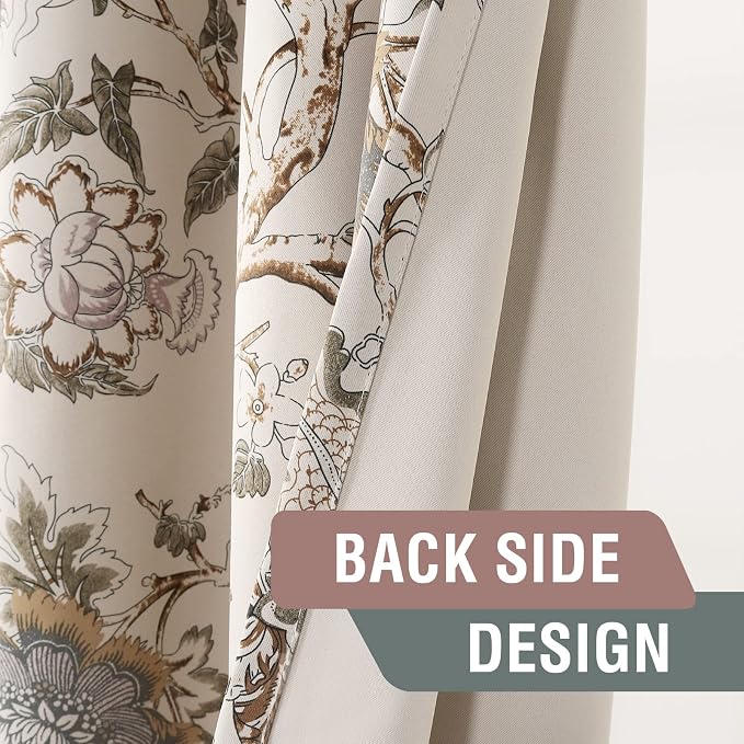 H.VERSAILTEX Blackout Curtains 96 Inch Length 2 Panels Set Floral Print Curtain - Image 6