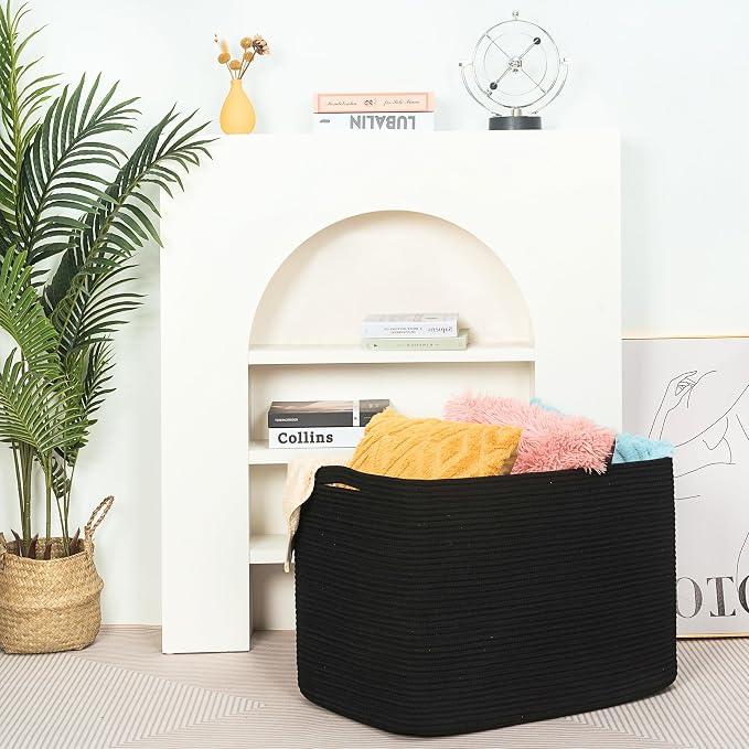 112L Extra Large Blanket Basket Holder Living Room, Pool Towels, Dog Toy - Image 6