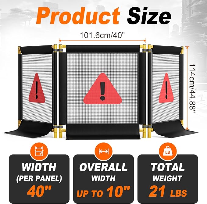 120" x 45" Heavy-Duty 3 Section Debris Containment Mesh Barrier, Stump Grinding - Image 2