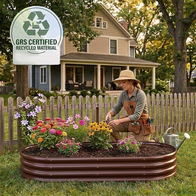 Rakukiri Raised Garden Bed GRS Certified Galvanized Planter Box Outdoor - Image 7