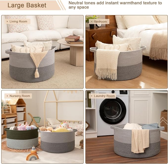 OIAHOMY 90L XXXLarge Blanket Basket - Image 5