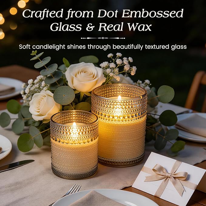 Dotted Glass Flameless Candles - Image 2