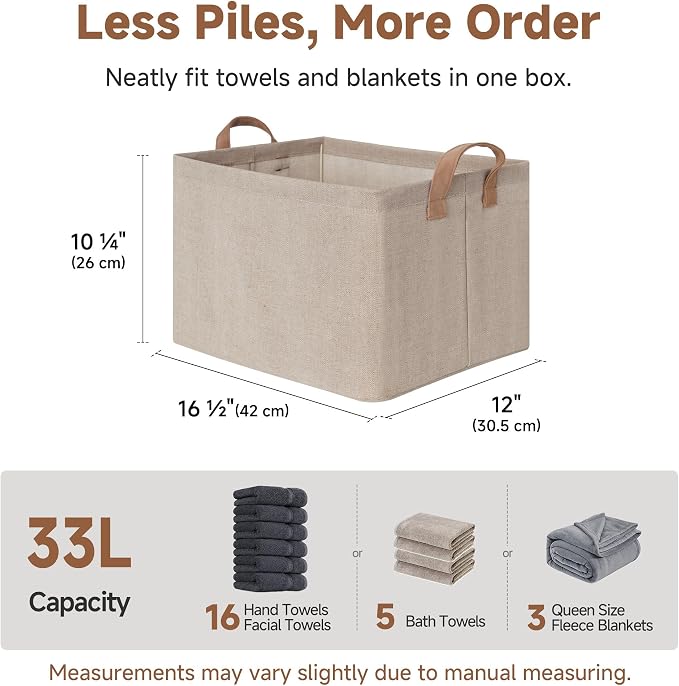 StorageWorks Large Fabric Storage Bins, Metal Frame, Collapsible, Storage Basket - Image 6