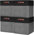 13x13 Cube Storage Bins, Collapsible Fabric Storage Box, 4 Pack Closet Baskets by Bagnizer