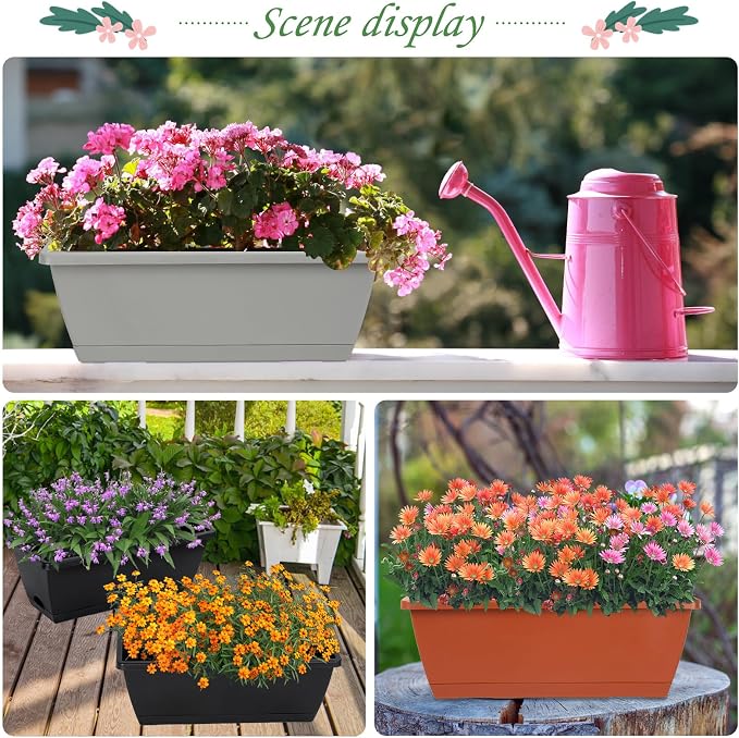 12Pcs 17Inches Rectangle Planter Box - Image 5