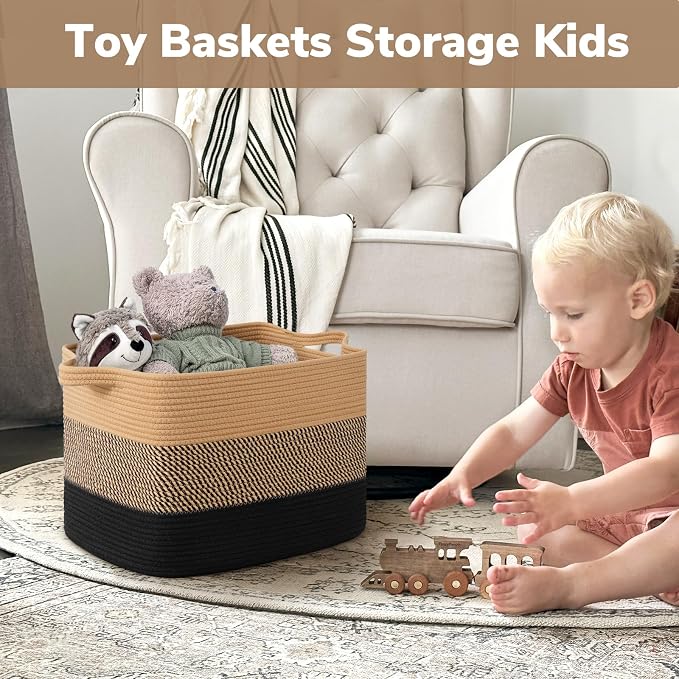Goodpick 50L Large Woven Storage Basket, Cotton Rope Baskets - Image 4