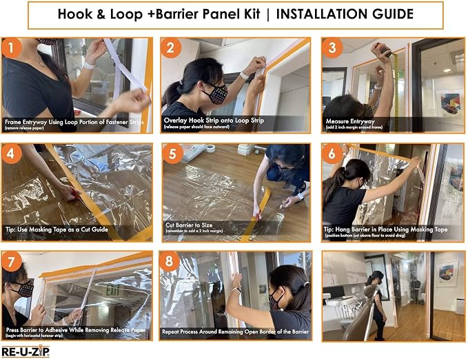 RE-U-ZIP Self-Closing Ultra-Clear Magnetic Dust Barrier Entry Strip Door Kit - Image 6