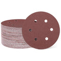 HARFINGTON 100 Pcs 6 Inch Sanding Discs 80 Grit Red Aluminum Oxide 6 Hole | by HARFINGTON