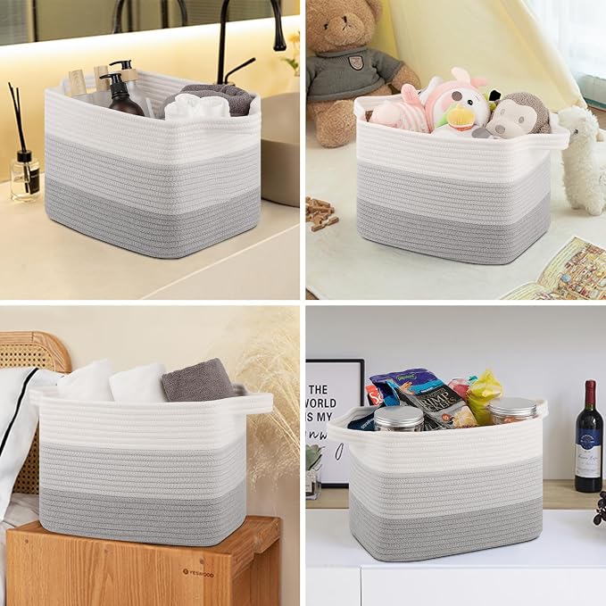 OIASKET Storage Baskets for Organizing, Woven Baskets for Shelves, Rectangle - Image 5