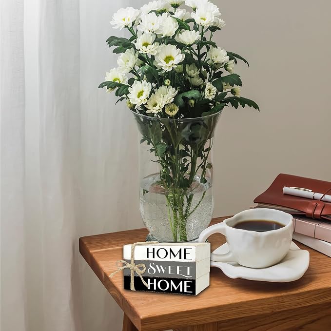 Mini Decorative Books For Home Decor, Small Wood Book Stack For Table Decor - Image 5