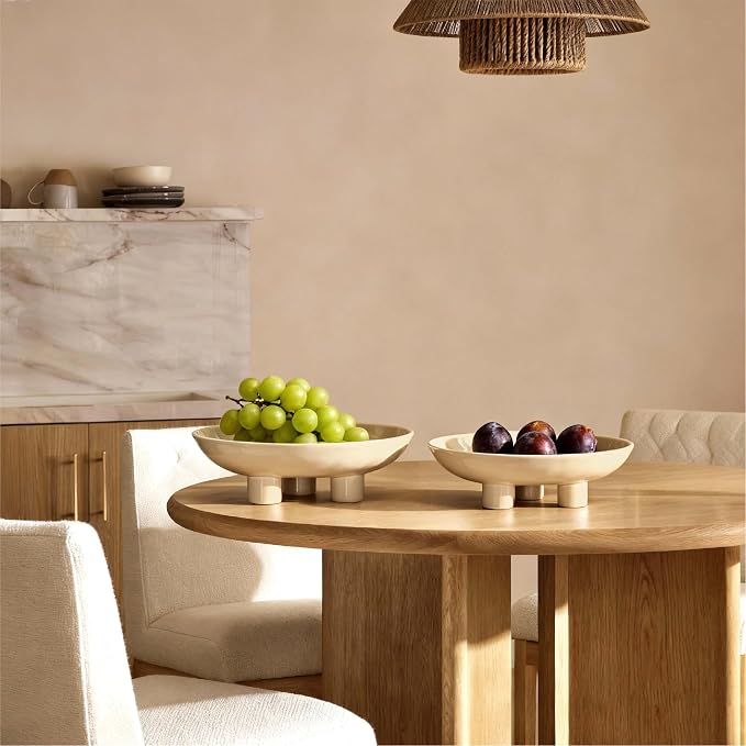 Three-Leg Ceramic Fruit Bowl, 10 Inch Oval Serving Dish - Image 5
